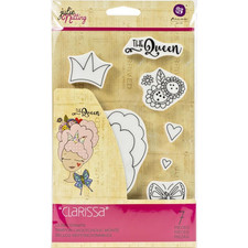 Prima Julie Nutting CLARISSA Doll Cling Stamps 7/pc Mixed Media 913021