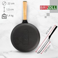 Pfannkuchen Bratpfanne Gusseisen Brizoll Holzgriff Pfanne CrêPes Pfannenwender