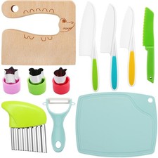 11PCS Kids Knife Set, Toddler Knife Set Kids Safe Knives for Real Cooking Ser...