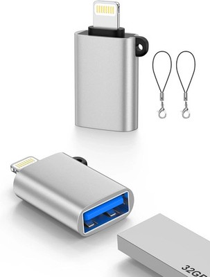 2 Pack Lightning to USB Adapter OTG Cable USB 3.0 for iPhone iPad Camera