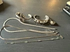 Vtg Sterling Silver Jewelry Lot Mexico 925 Cuff Bracelets Necklaces Ring Estate