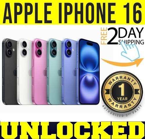 APPLE IPHONE 16 - 128GB 256GB 512GB (FACTORY UNLOCKED) ✓1 YEAR