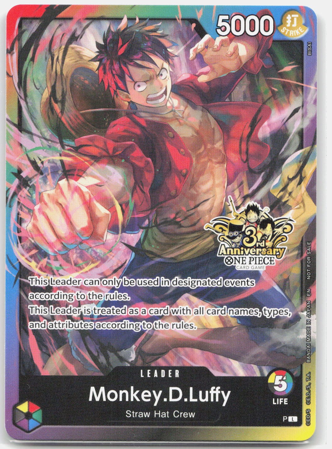 Monkey.D.Luffy (3rd Anniversary Tournament 3 Brothers) L Regular One Piece LP