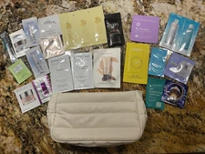 Bundle of 20 Samples Packets of Prestige Skin and Hair Care plus Cosmetic bag