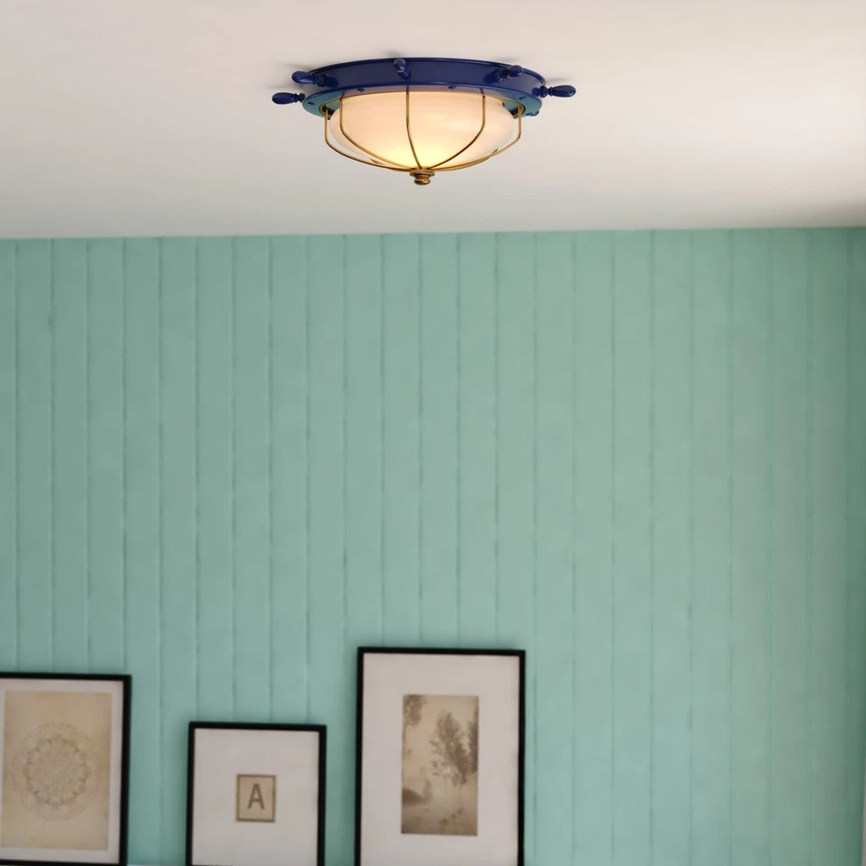 Vaxcel Lighting C0316 Orleans 2 luces 15" W cuenco de montaje empotrado - azul marino/mate Foto 3 de 4