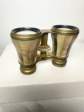 Antique G. Wood Sons Boston Mother of Pearl Opera Glasses Brass Binoculars VTG