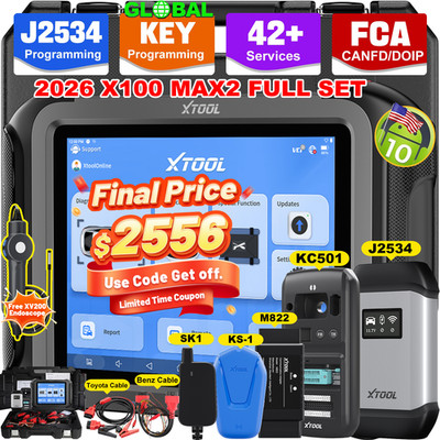 XTOOL X100MAX2 KC501 KS-1 SK1 M822 Car Key Programmer Full Set J2534 Programming