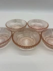 VTG Anchor Hocking Queen Mary Pink Depression Glass Fruit Dessert Bowls Set of 5