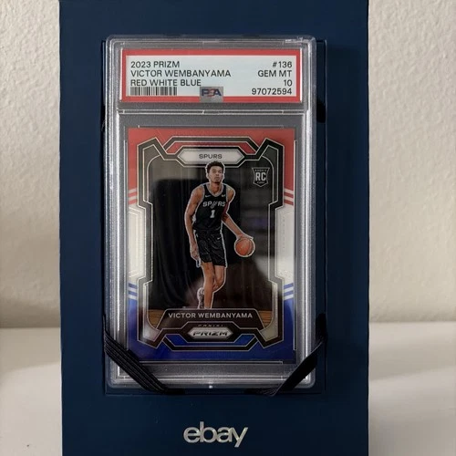 2023-24 Panini Prizm Victor Wembanyama #136 Red White and Blue PSA 10