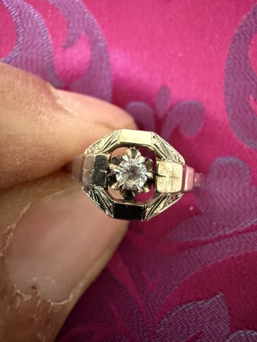 or blanc,Bague Anciene 18k