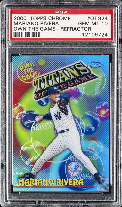 2000 TOPPS CHROME OWN THE GAME REFRACTOR #OTG24 MARIANO RIVERA PSA 10