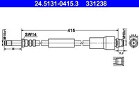 NEU - ATE 24.5131-0415.3 Bremsschlauch FüR MERCEDES-BENZ VW