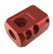 Aluminum 1/2x28 TPI Thread Muzzle Brake Compensator Red Color Taurus TX22-22LR