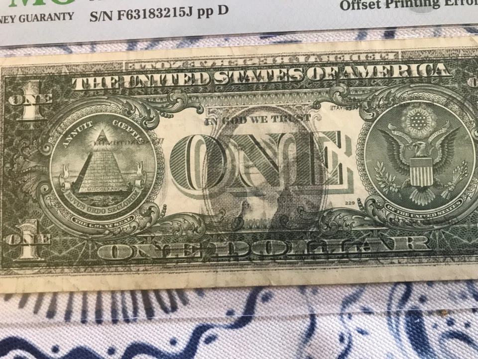 2006 US DOLLAR ERROR OFFSET PRINTING OF FRONT TO BACK,CERTIFIED PMG VF30 - Image 2 of 3