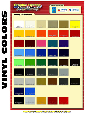SP - GRAPHIC EXPRESS COLOR SAMPLES - FIVE SAMPLES - COLOR CHART