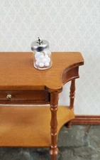 Dollhouse Miniature Cotton Ball Jar Glass with Lid 1:12 Scale Vanity Accessories