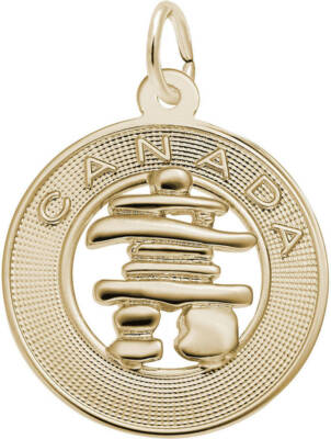10K oder 14K Gold Kanada Inukshuk Ring Charm von Rembrandt