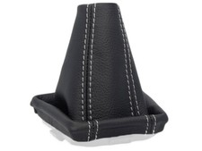 SCHALTMANSCHETTE FUR SKODA OCTAVIA 3 5E 2013-2019 SCHALTSACK LEDER NAHT WEISS