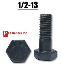 1/2-13 Grade A325 Structural Hex Bolts Plain Black Finish Type 1 Heavy ALL SIZES