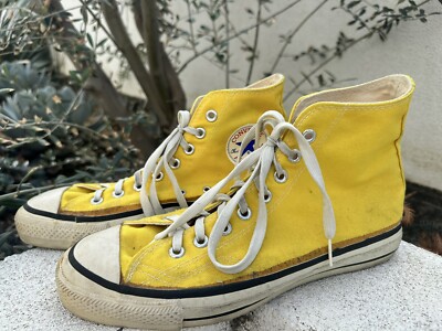 Vintage 1990s Converse Chuck Taylor All Star High Top Yellow USA