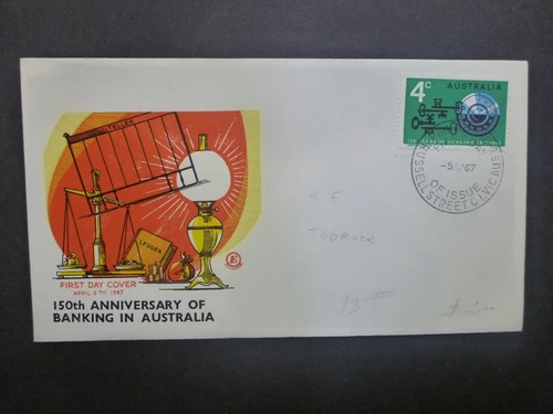 AUSTRALIA 1967 150th BANKINGIN AUSTRALIA EXCELSIOR FIRST DAY COVER