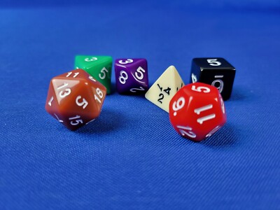 6 Piece Polyhedral Dice Set - Dungeons and Dragons AD&D Pathfinder