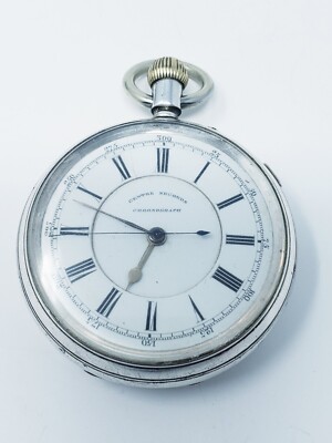 Centre Seconds Chronograph Pocket Watch Sterling case Gold slide button A Parkes