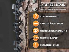 2x Sägekette 3/8LP 1,1 44TG 30cm Hartmetall passend Husqvarna Stihl