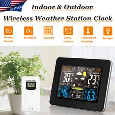 Digital LCD Wireless Weather Station Indoor & Outdoor Clock Calendar Thermometer