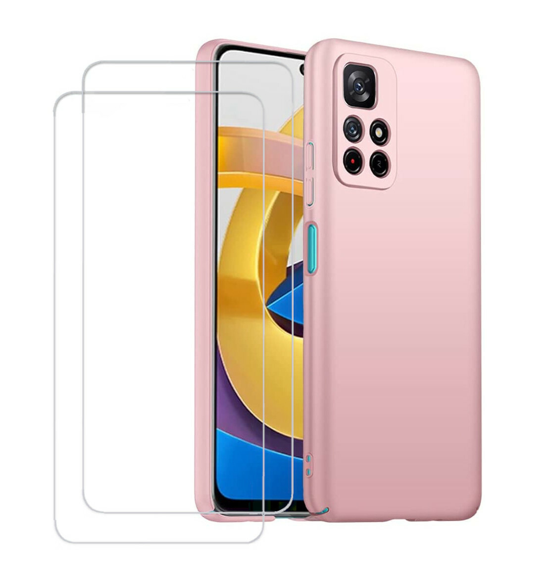 Pack Accessoires Poco X4 Pro 5G : Coque Silicone Noir + 2 Verres Trempés - Neuf