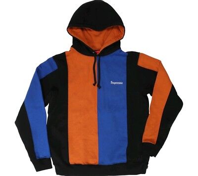 Supreme® Tricolor Hooded Sweatshirt -Black/Blue/Orange-Brown - (Medium) -  New | eBay