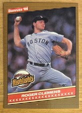 1986 Donruss Highlights Roger Clemens Baseball Card #6 Red Sox NM Sharp But O/C