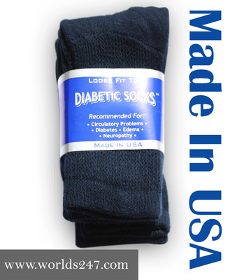 DIABETIC CREW SOCKS 3 PAIR BLUE SIZE 10-13 U.S.A CASUAL BLUES DIABETIC CREW SOCKS 3 PAIR BLUE SIZE 10-13 U.S.A CASUAL BLUES