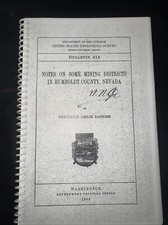 Notes On Some Mining Districts In Humboldt County, Nevada