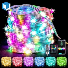 33ft 100 LED Strip Rope Lights Tube String Garden Party Xmas Wedding Outdoor