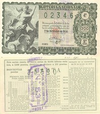 Nationale Lotterie. Verlosung Nr. 36 von 1956. Nummer 02346.