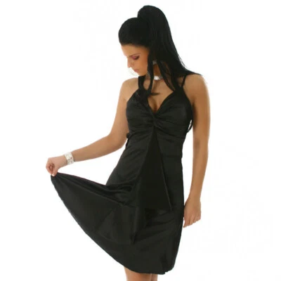 Glamouröses Abendkleid aus edlem Satin Schwarz #AK193 - Bild 1 von 4