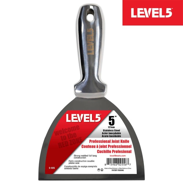 LEVEL5 Spachtel Ganz Aus Edelstahl 127Mm Profi Trockenbau Malerspachtel 5-405-image