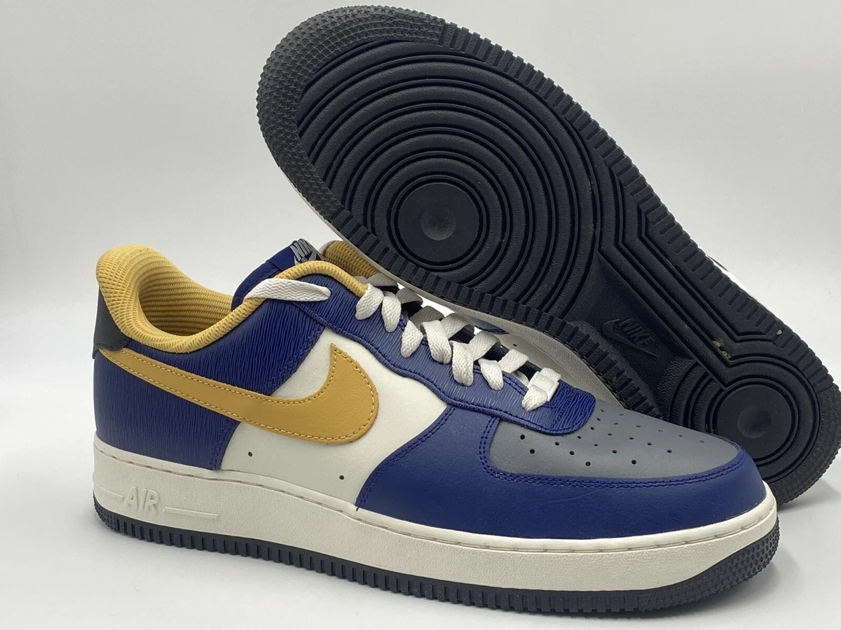 Navy blue and hotsell gold air force ones