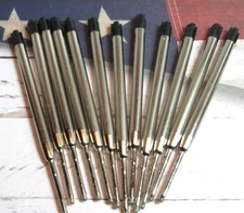 12 Black Metal Ballpoint Pen Ink Refills Medium Point Parker Style-USA seller