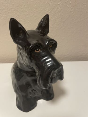 Vintage Scottie Dog Black Ceramic Figurine Approx 8” Tall Cl