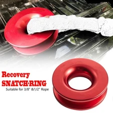 Recovery Ring Snatch Block Pulley 41000lbs Soft Shackle Tow Winch Rope Straps UP