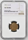 "KEY DATE" 1911-S Lincoln Wheat Cent NGC AU58 BN Nice Coin Fantastic Eye Appeal