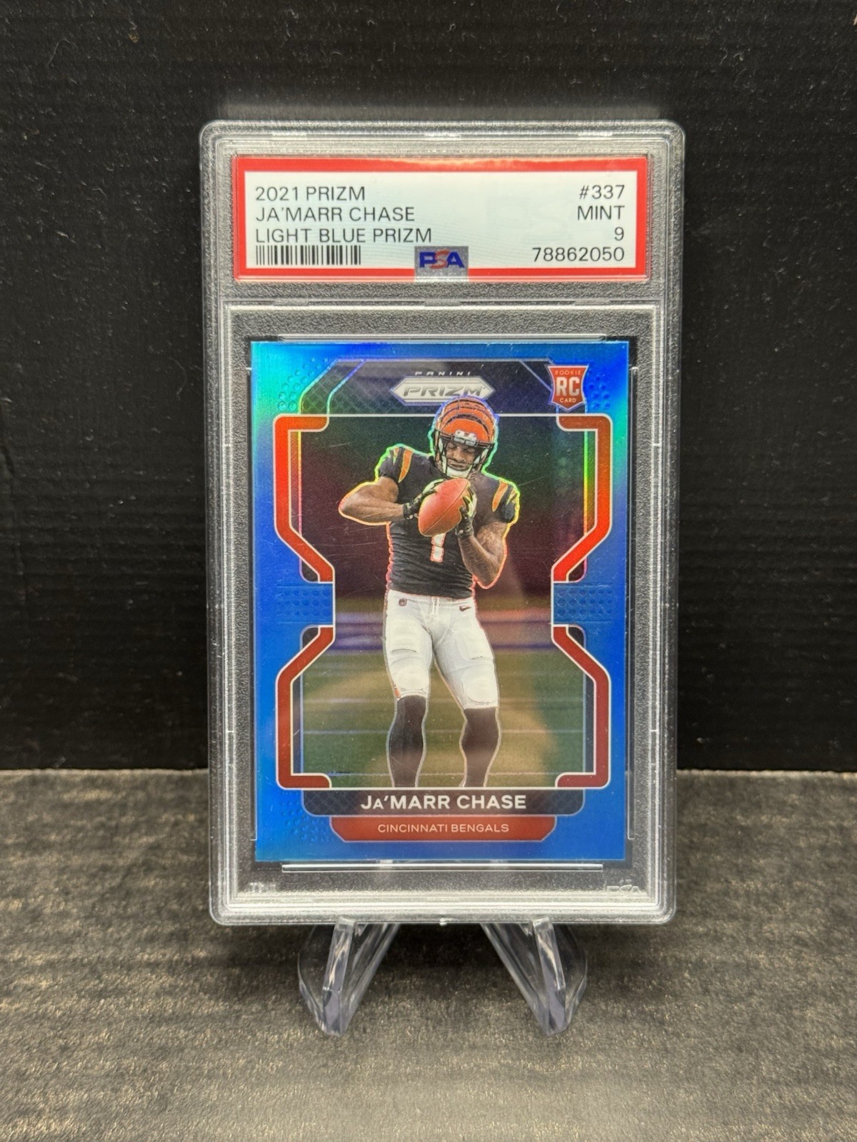 2021 Panini Prizm - Rookie Ja'Marr Chase #337 Light Blue Prizm (RC) PSA 9