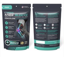 Modvel 2 Pack Knee Compression Sleeve for Pain Relief - Size L - Green