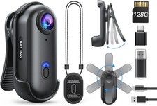 BOBLOV W4 Police Wearable Cam Mini Body Camera w/ Audio Recording 128GB