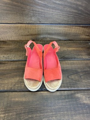 HŌGL Red & Gold Suede Wedges Sandals Women Size 8