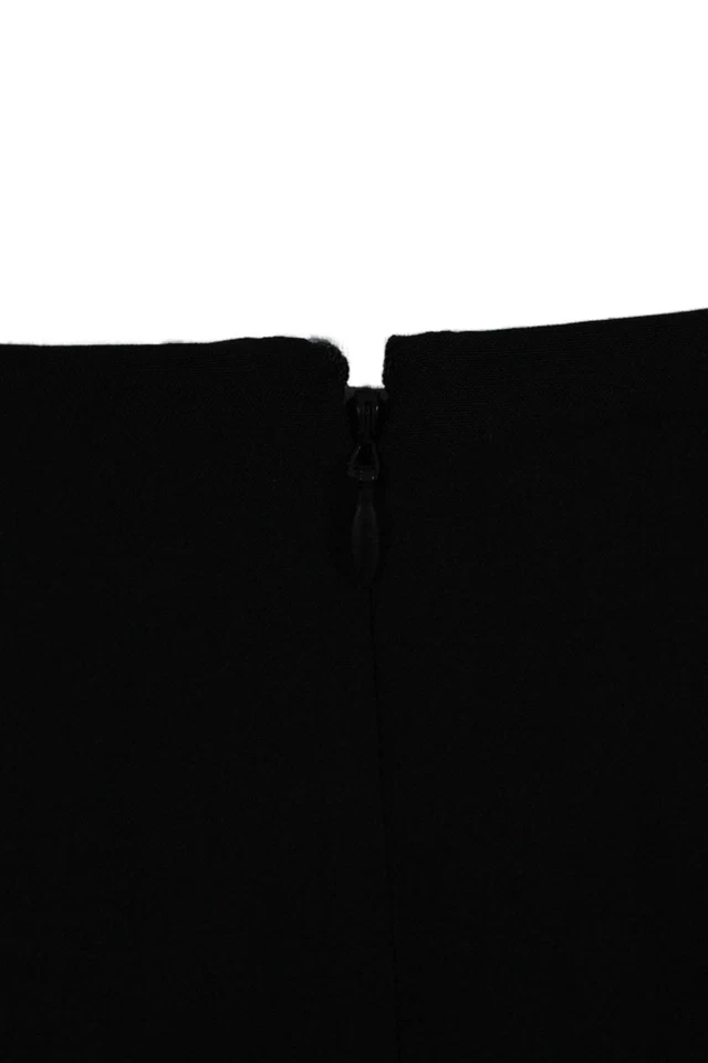 Elie Tahari Womens Back Slit Mini Pencil Skirt Black Wool Blend Size 2 - Image 4 of 4