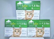 3X Apex Plus Flea Control For Cats 3 months Each Box, for Cats Over 1.5 lbs