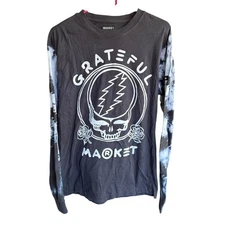 Market X Grateful Dead Shirt L/S Black Medium Tie Dye Grunge Metal Deadheads